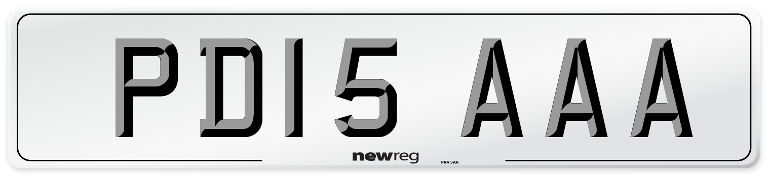 PD15 AAA Number Plate from New Reg